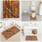 Australia Fathers Day Bathroom Set Aboriginal Dot Art - Kangaroo And Lizard