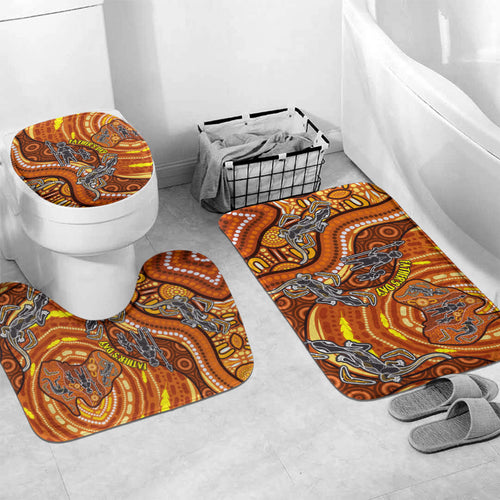 Australia Fathers Day Bathroom Set Aboriginal Dot Art - Kangaroo And Lizard