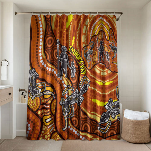 Australia Fathers Day Bathroom Set Aboriginal Dot Art - Kangaroo And Lizard