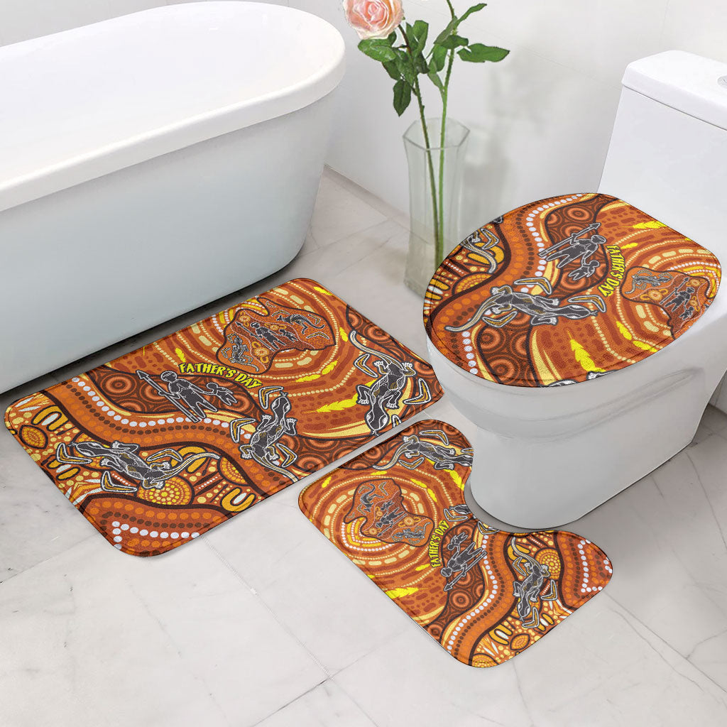 Australia Fathers Day Bathroom Set Aboriginal Dot Art - Kangaroo And Lizard