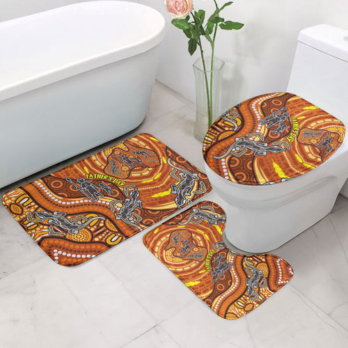 Australia Fathers Day Bathroom Set Aboriginal Dot Art - Kangaroo And Lizard