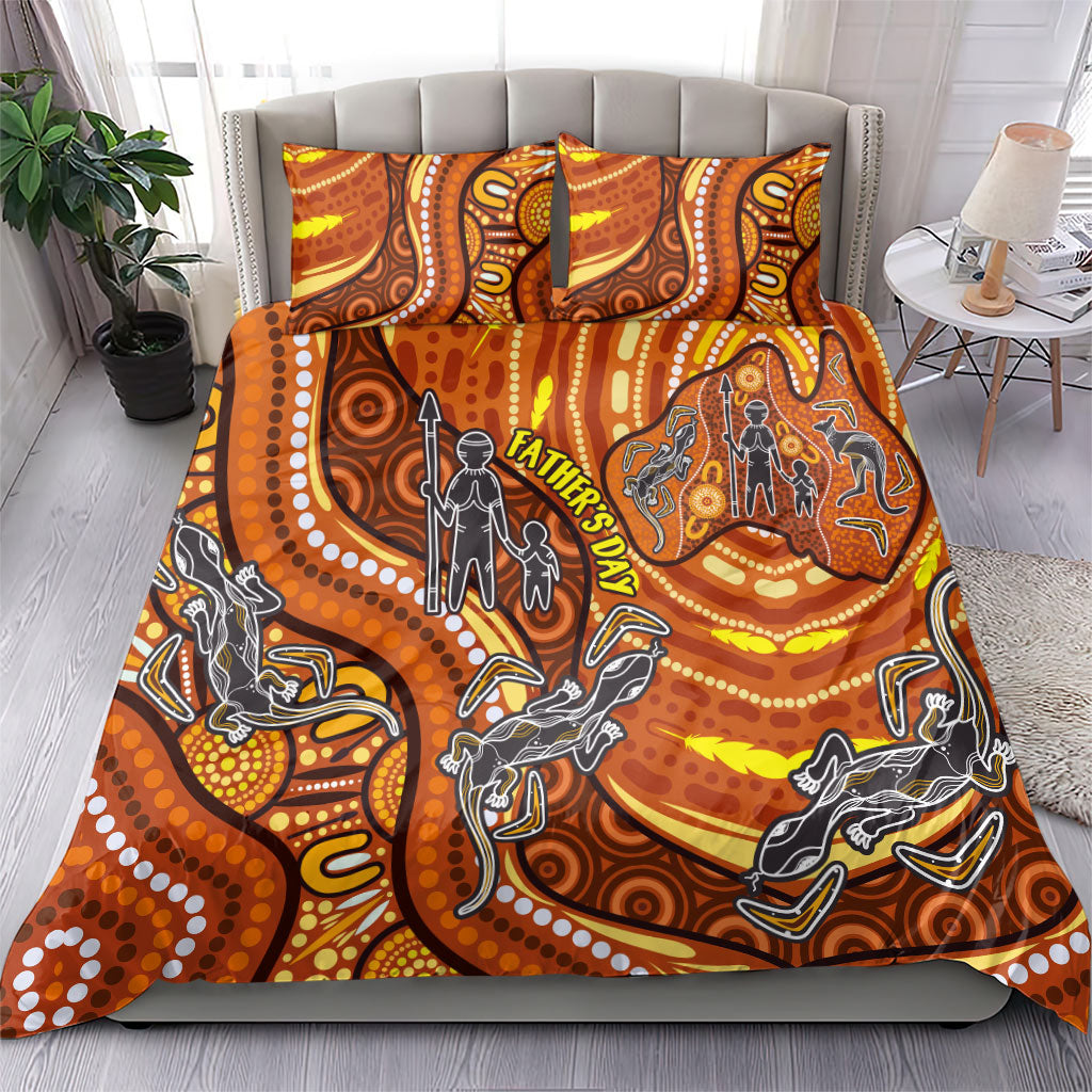 Australia Fathers Day Bedding Set Aboriginal Dot Art - Kangaroo And Lizard