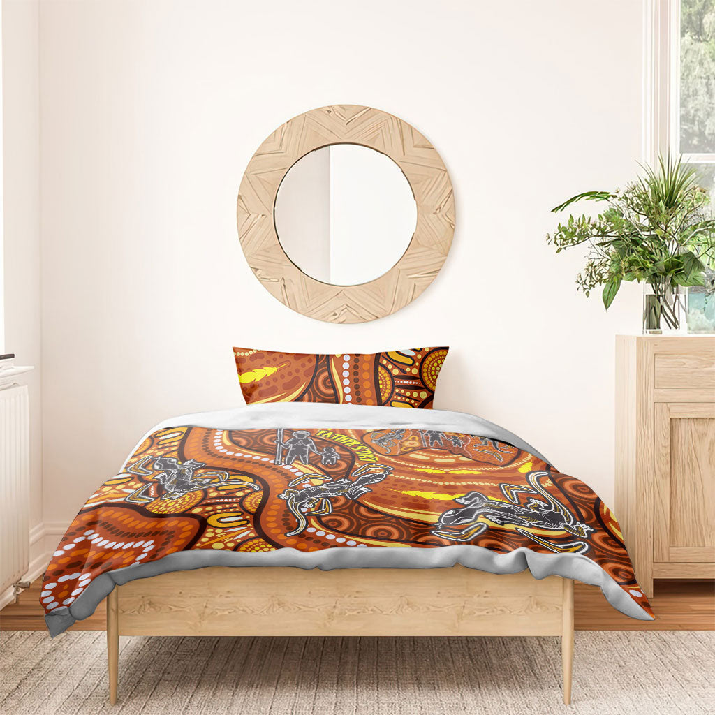 Australia Fathers Day Bedding Set Aboriginal Dot Art - Kangaroo And Lizard