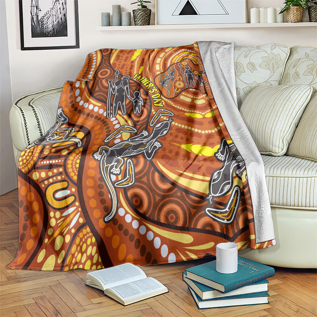 Australia Fathers Day Blanket Aboriginal Dot Art - Kangaroo And Lizard