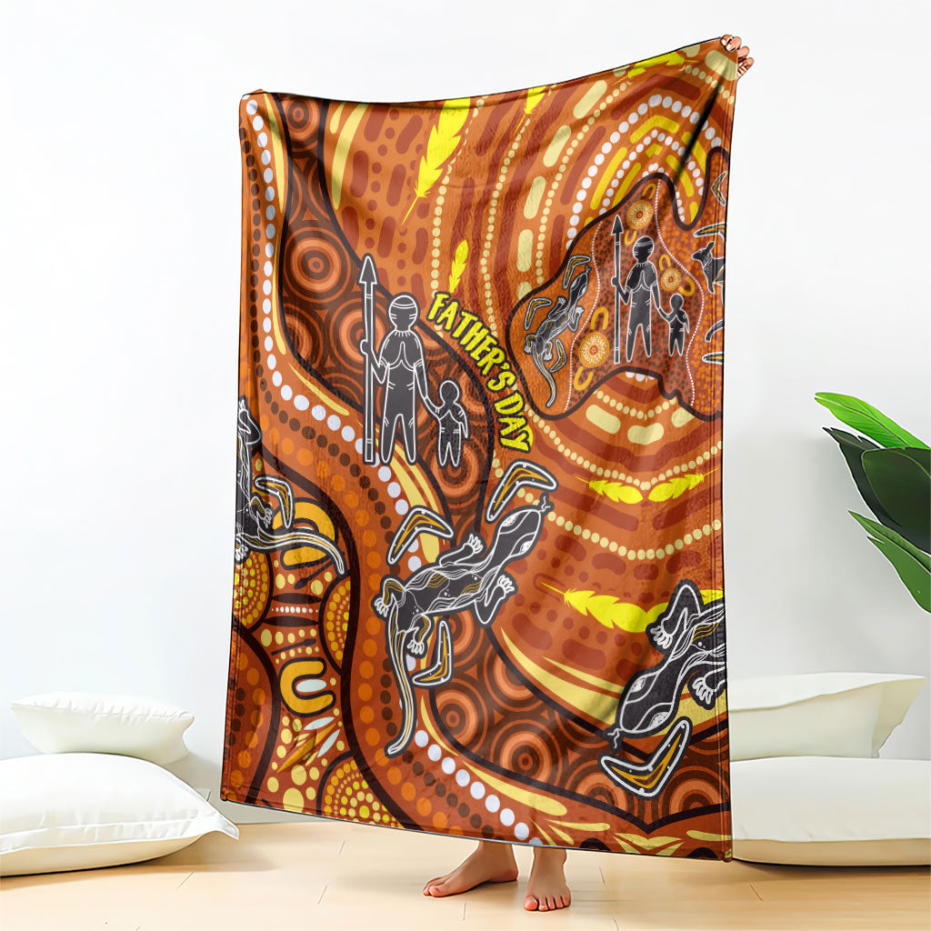 Australia Fathers Day Blanket Aboriginal Dot Art - Kangaroo And Lizard