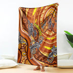 Australia Fathers Day Blanket Aboriginal Dot Art - Kangaroo And Lizard