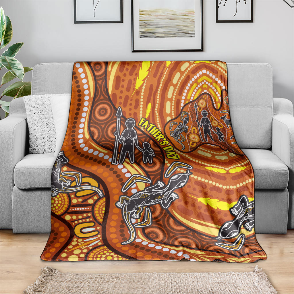 Australia Fathers Day Blanket Aboriginal Dot Art - Kangaroo And Lizard