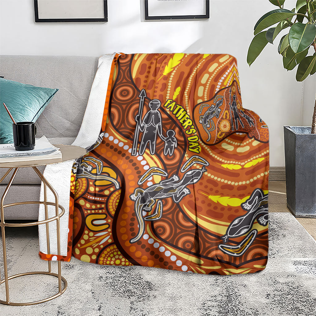 Australia Fathers Day Blanket Aboriginal Dot Art - Kangaroo And Lizard
