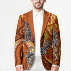 Australia Fathers Day Blazer Aboriginal Dot Art - Kangaroo And Lizard