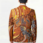 Australia Fathers Day Blazer Aboriginal Dot Art - Kangaroo And Lizard