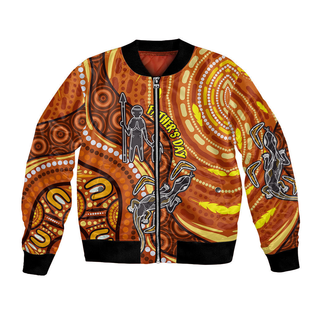 Australia Fathers Day Bomber Jacket Aboriginal Dot Art - Kangaroo And Lizard