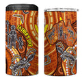 Australia Fathers Day 4 in 1 Can Cooler Tumbler Aboriginal Dot Art - Kangaroo And Lizard