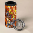 Australia Fathers Day 4 in 1 Can Cooler Tumbler Aboriginal Dot Art - Kangaroo And Lizard