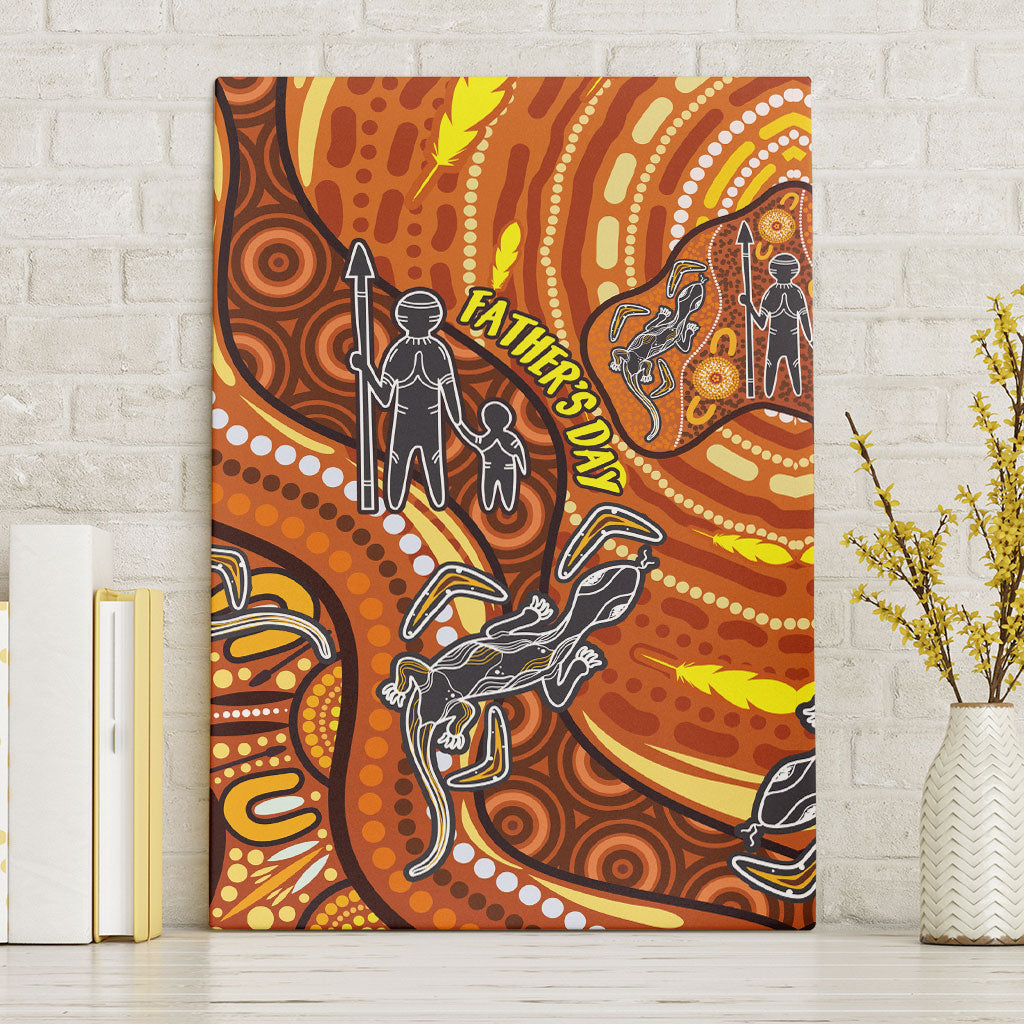 Australia Fathers Day Canvas Wall Art Aboriginal Dot Art - Kangaroo And Lizard