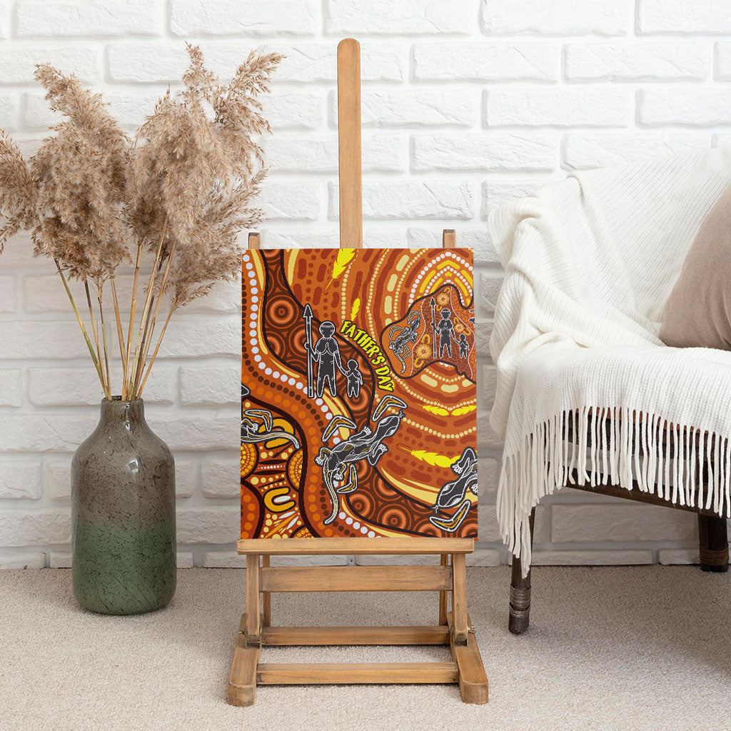 Australia Fathers Day Canvas Wall Art Aboriginal Dot Art - Kangaroo And Lizard