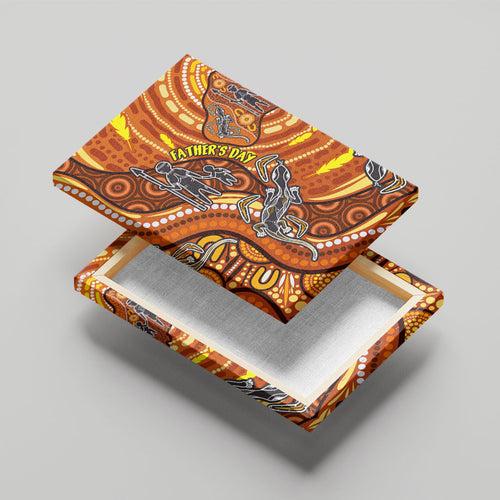 Australia Fathers Day Canvas Wall Art Aboriginal Dot Art - Kangaroo And Lizard