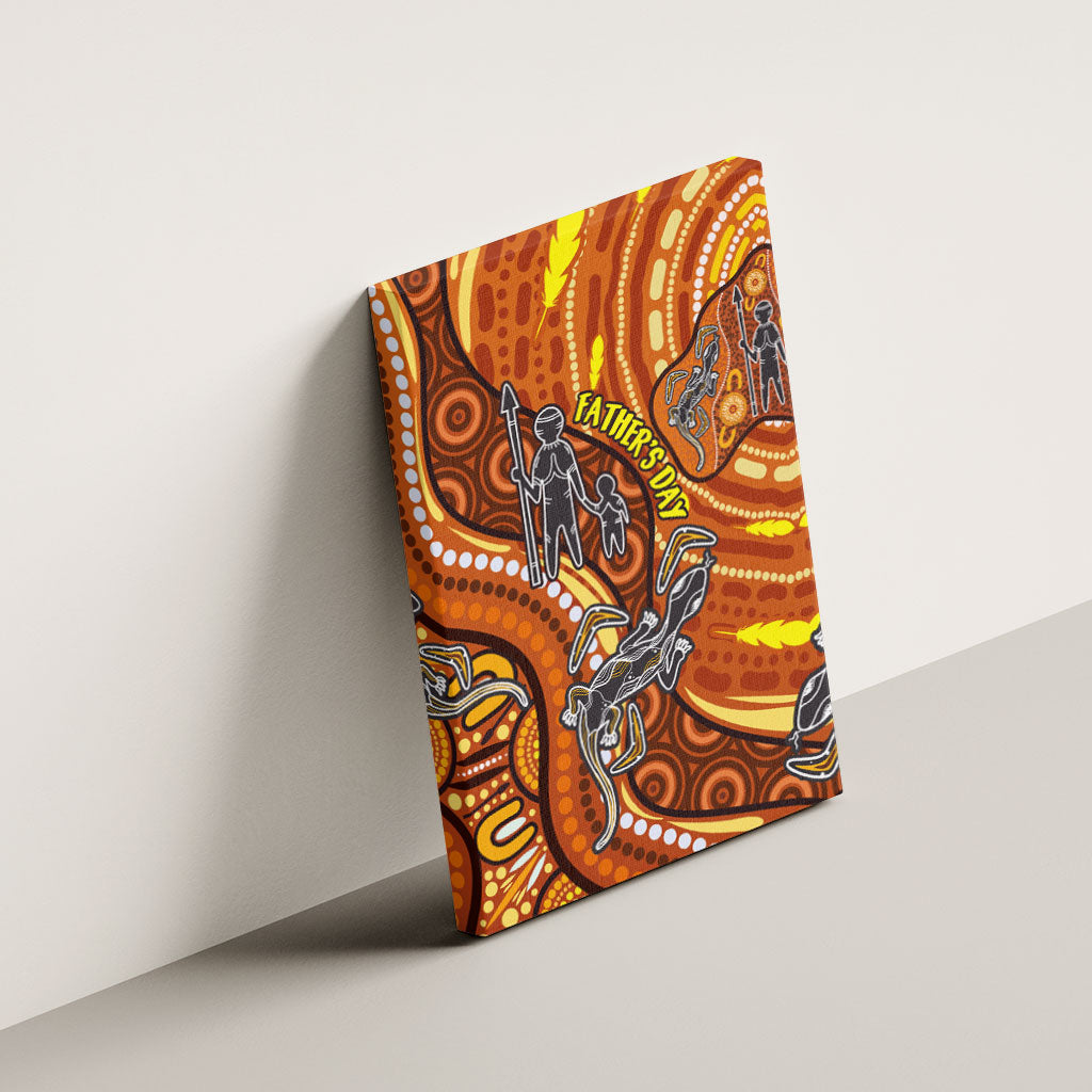 Australia Fathers Day Canvas Wall Art Aboriginal Dot Art - Kangaroo And Lizard