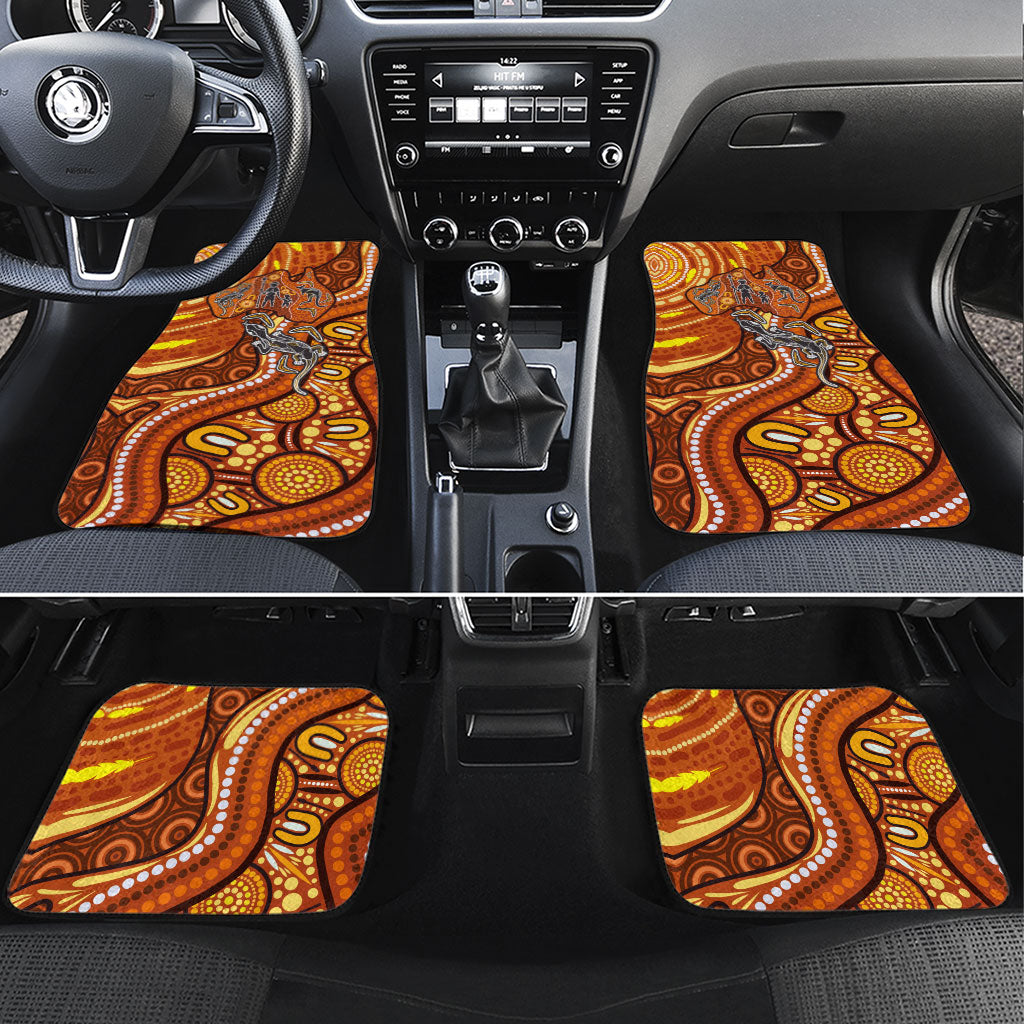 Australia Fathers Day Car Mats Aboriginal Dot Art - Kangaroo And Lizard