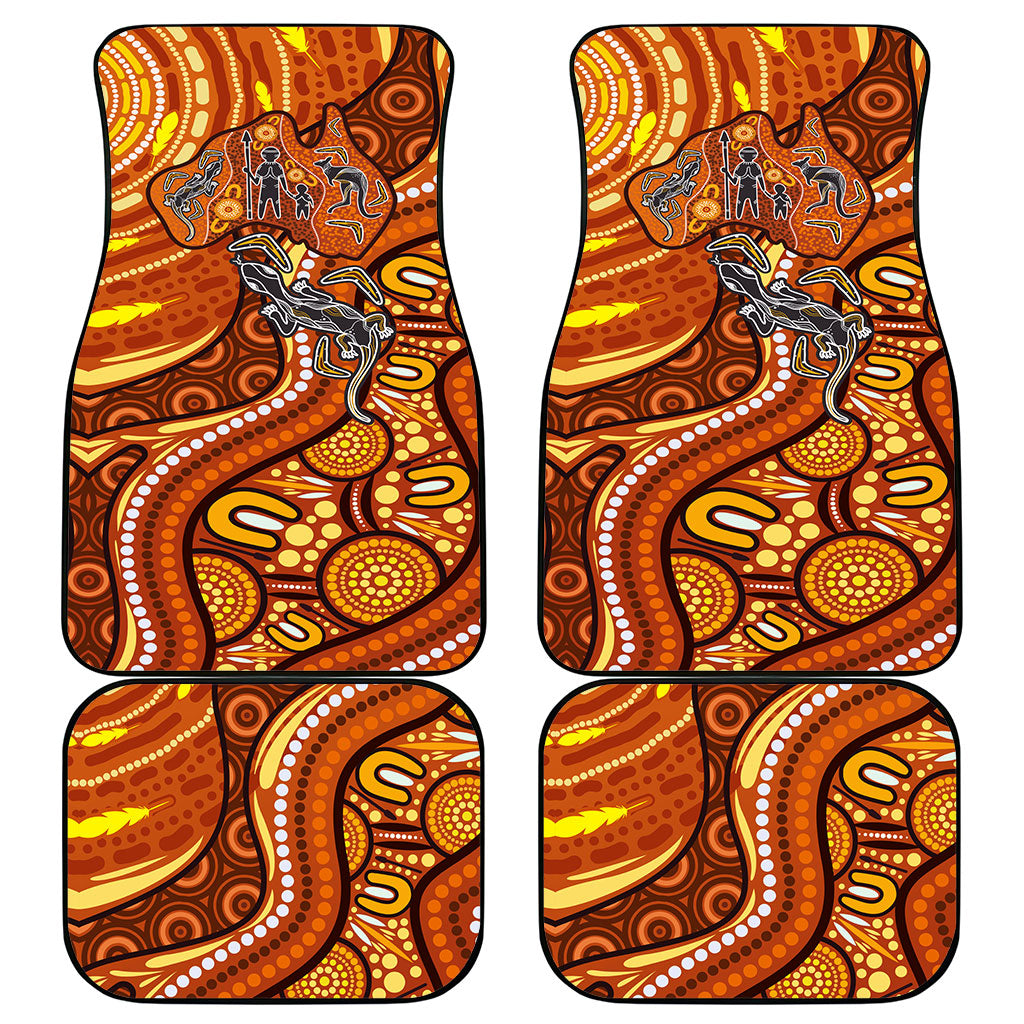 Australia Fathers Day Car Mats Aboriginal Dot Art - Kangaroo And Lizard