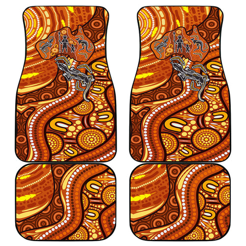 Australia Fathers Day Car Mats Aboriginal Dot Art - Kangaroo And Lizard