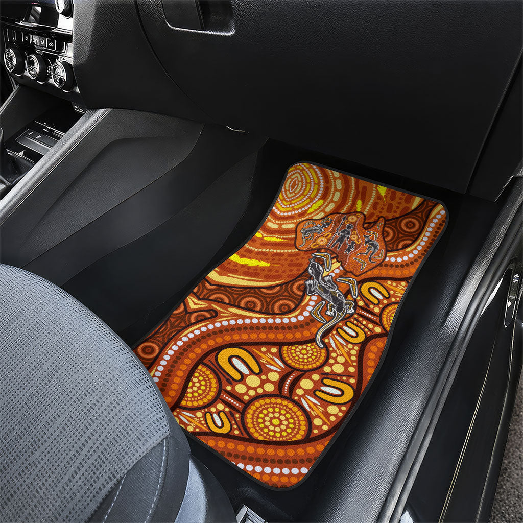 Australia Fathers Day Car Mats Aboriginal Dot Art - Kangaroo And Lizard
