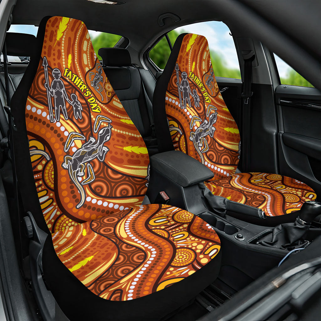 Australia Fathers Day Car Seat Cover Aboriginal Dot Art - Kangaroo And Lizard