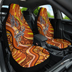 Australia Fathers Day Car Seat Cover Aboriginal Dot Art - Kangaroo And Lizard