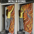 Australia Fathers Day Door Cover Aboriginal Dot Art - Kangaroo And Lizard