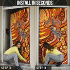 Australia Fathers Day Door Cover Aboriginal Dot Art - Kangaroo And Lizard