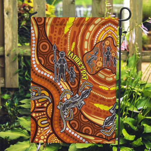 Australia Fathers Day Garden Flag Aboriginal Dot Art - Kangaroo And Lizard
