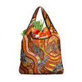 Australia Fathers Day Grocery Bag Aboriginal Dot Art - Kangaroo And Lizard