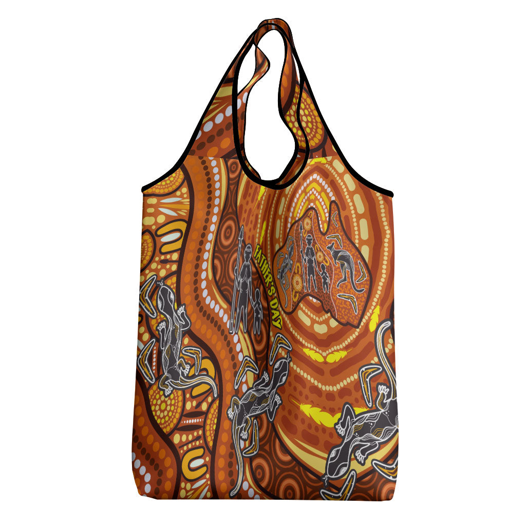 Australia Fathers Day Grocery Bag Aboriginal Dot Art - Kangaroo And Lizard