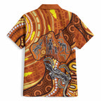 Australia Fathers Day Hawaiian Shirt Aboriginal Dot Art - Kangaroo And Lizard