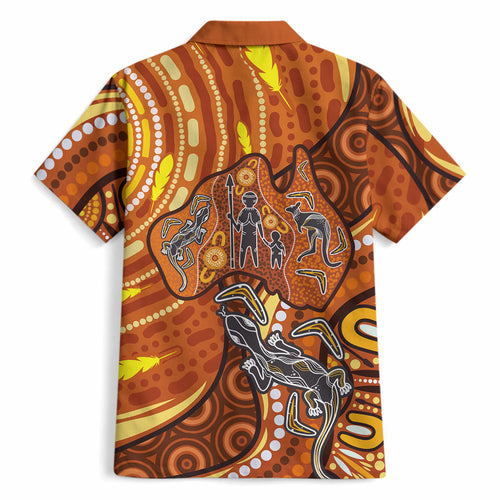Australia Fathers Day Hawaiian Shirt Aboriginal Dot Art - Kangaroo And Lizard