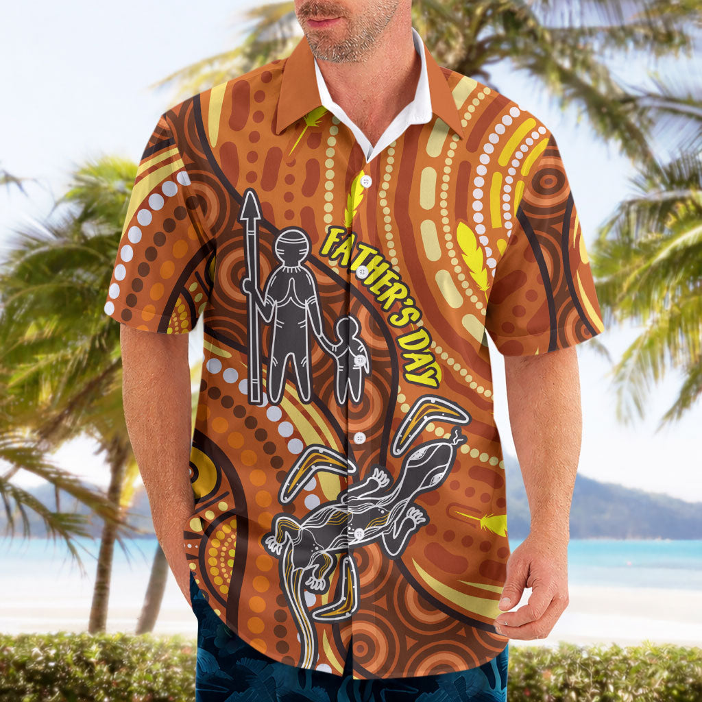 Australia Fathers Day Hawaiian Shirt Aboriginal Dot Art - Kangaroo And Lizard
