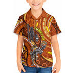 Australia Fathers Day Hawaiian Shirt Aboriginal Dot Art - Kangaroo And Lizard