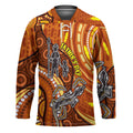 Australia Fathers Day Hockey Jersey Aboriginal Dot Art - Kangaroo And Lizard
