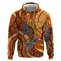 Australia Fathers Day Hoodie Aboriginal Dot Art - Kangaroo And Lizard