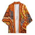 Australia Fathers Day Kimono Aboriginal Dot Art - Kangaroo And Lizard