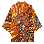 Australia Fathers Day Kimono Aboriginal Dot Art - Kangaroo And Lizard