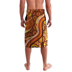 Australia Fathers Day Lavalava Aboriginal Dot Art - Kangaroo And Lizard