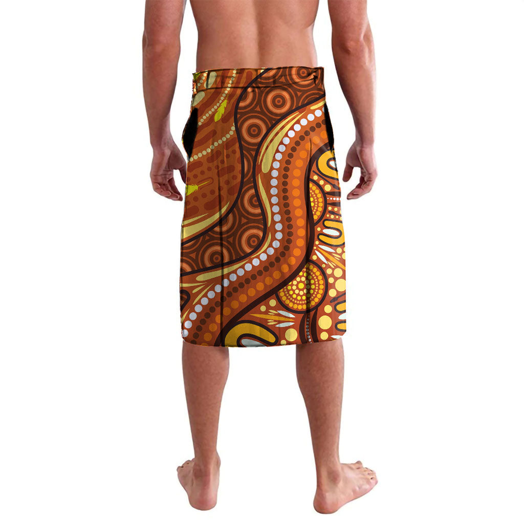 Australia Fathers Day Lavalava Aboriginal Dot Art - Kangaroo And Lizard