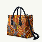 Australia Fathers Day Leather Bag Aboriginal Dot Art - Kangaroo And Lizard