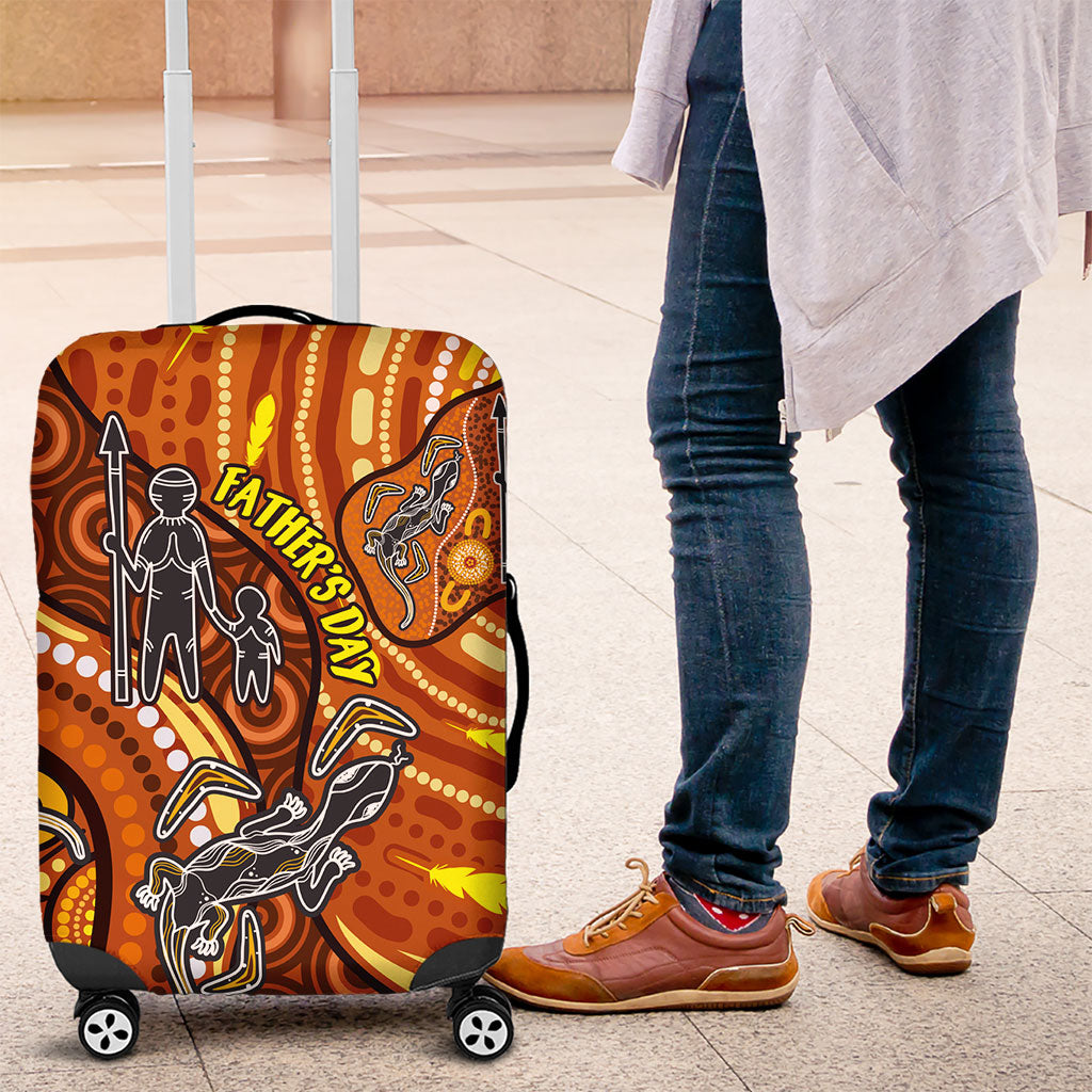 Australia Fathers Day Luggage Cover Aboriginal Dot Art - Kangaroo And Lizard