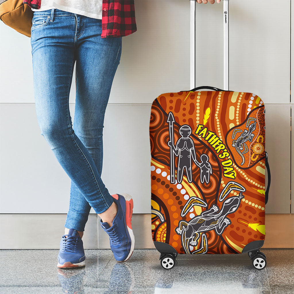 Australia Fathers Day Luggage Cover Aboriginal Dot Art - Kangaroo And Lizard