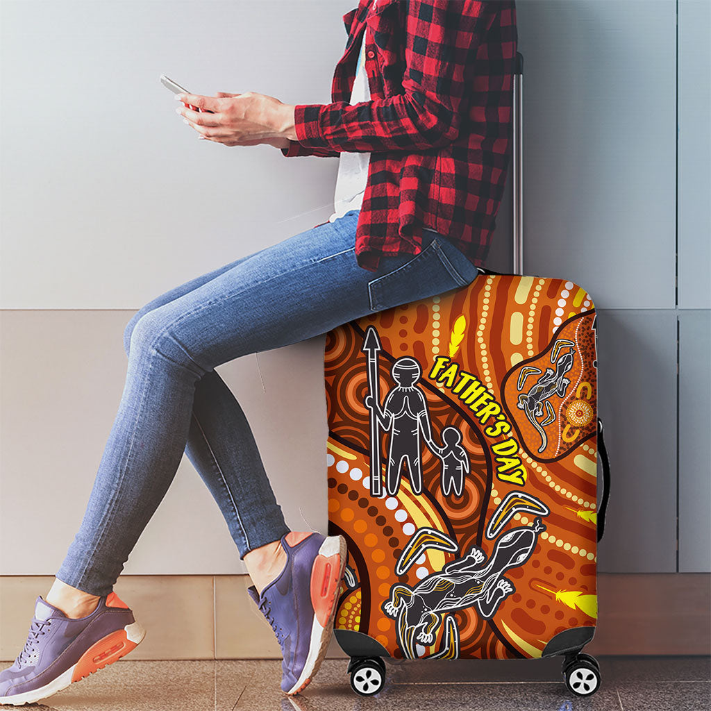 Australia Fathers Day Luggage Cover Aboriginal Dot Art - Kangaroo And Lizard