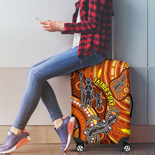 Australia Fathers Day Luggage Cover Aboriginal Dot Art - Kangaroo And Lizard