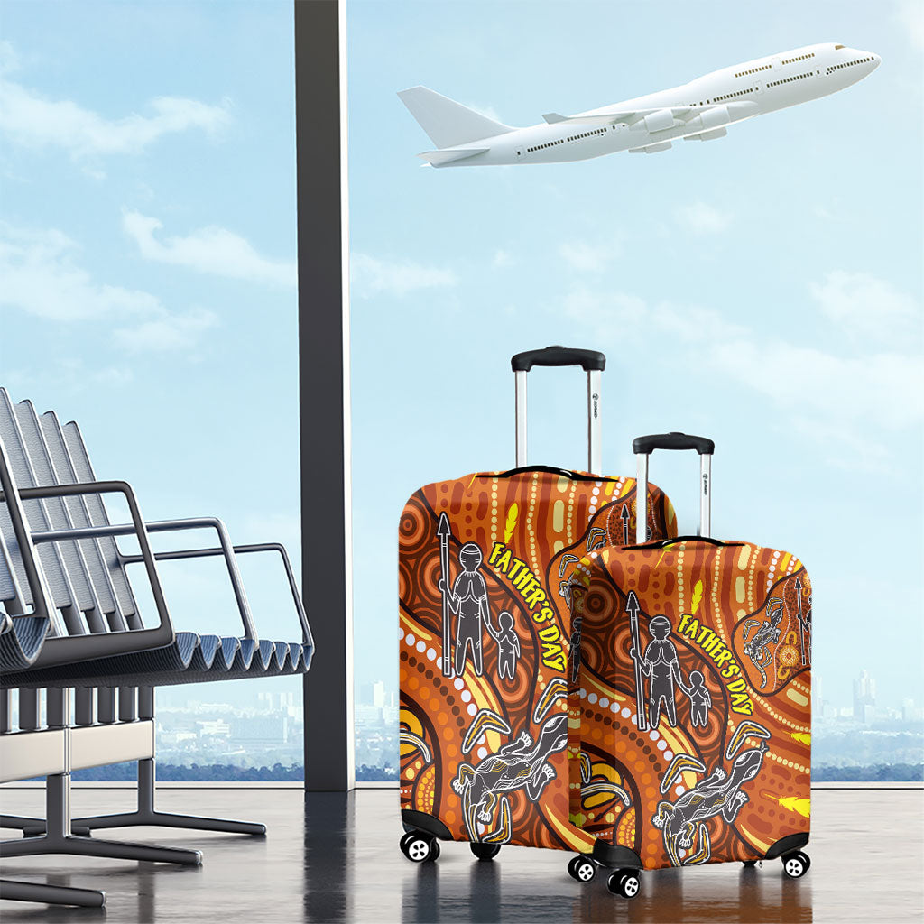 Australia Fathers Day Luggage Cover Aboriginal Dot Art - Kangaroo And Lizard