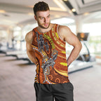 Australia Fathers Day Men Tank Top Aboriginal Dot Art - Kangaroo And Lizard