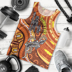 Australia Fathers Day Men Tank Top Aboriginal Dot Art - Kangaroo And Lizard